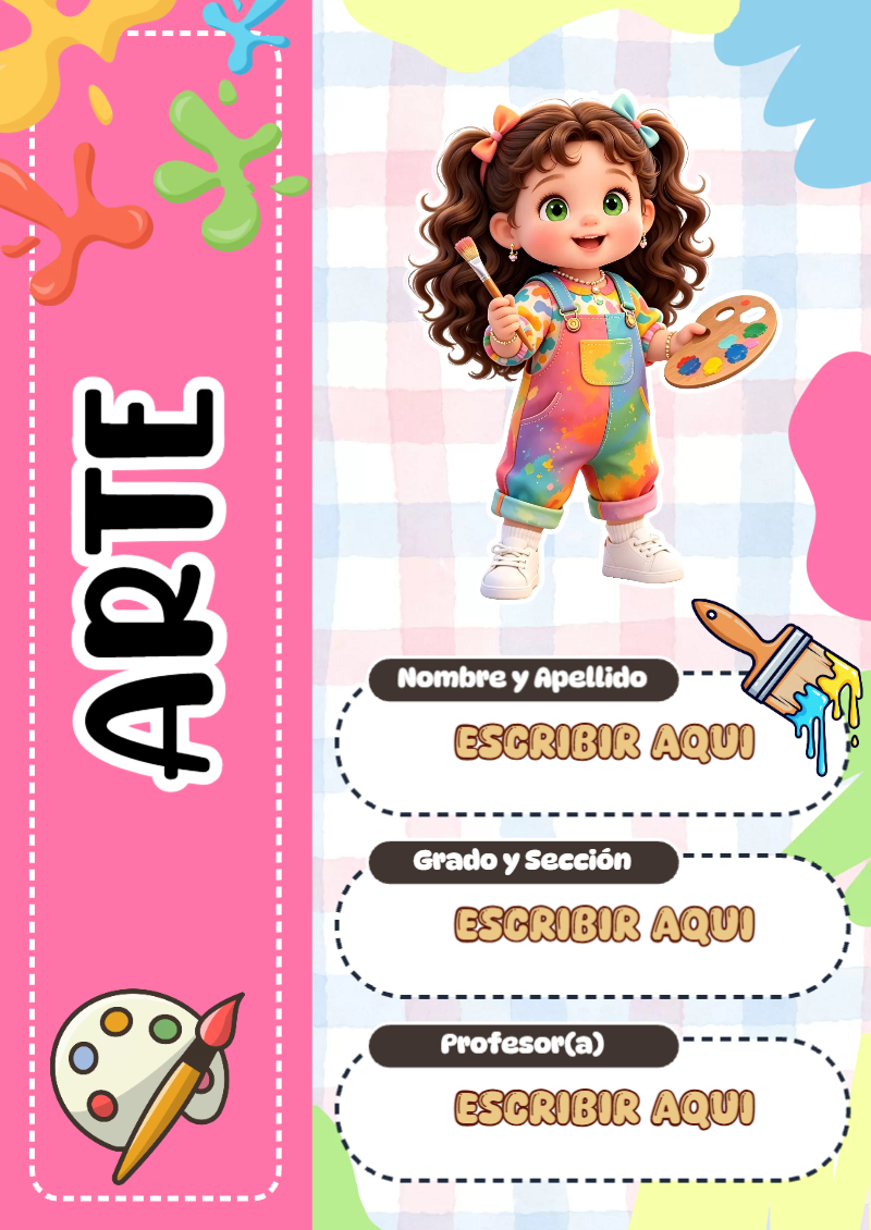 Portada de ARTE para cuaderno llamativa y bonita - creación especial de Mini Canva