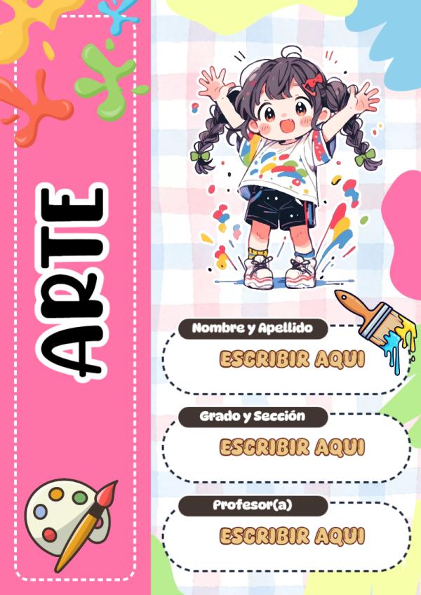 Portada de ARTE para cuaderno con diseño bonito - diseño exclusivo y original