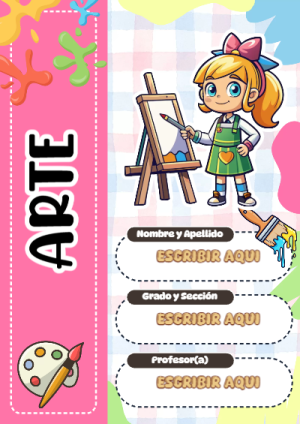 Portada de ARTE para cuaderno para clases - ideal para el nuevo año escolar