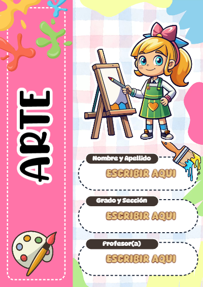 Portada de ARTE para cuaderno para clases - ideal para el nuevo año escolar