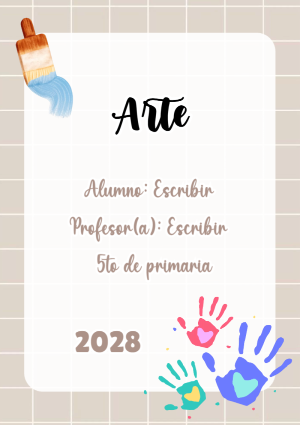 Portada de Arte para cuaderno llamativa y bonita - diseño escolar moderno