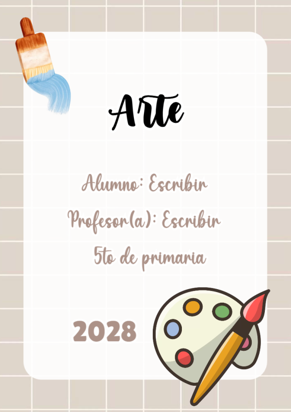 Portada de Arte para cuaderno ideal para niños - para personalizar tus materias