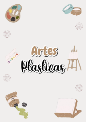 Portada de Arte Plasticas - Artes Plasticas para cuaderno llamativa y bonita - para todas las edades y grados
