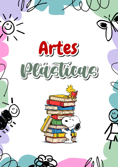 Portada de Artes plasticas Editable para Imprimir Gratis