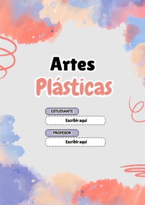 Portada de Arte Plasticas - Artes Plasticas para cuaderno para clases - para todas las edades y grados