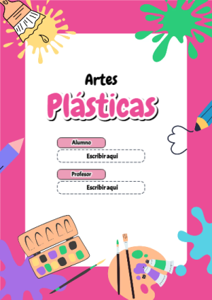 Portada de Arte Plasticas - Artes Plasticas para cuaderno en tamaño A4 - para el regreso a clases