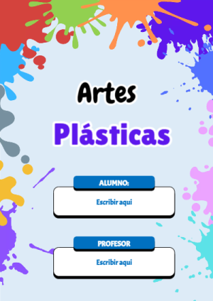 Portada de Arte Plasticas - Artes Plasticas para cuaderno en tamaño A4 - versión premium para imprimir