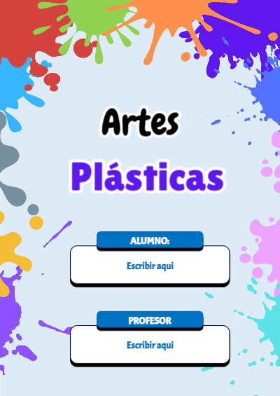 Portada de Artes Plasticas Editable para Imprimir Gratis