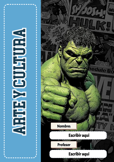 Portada de Avengers de Arte y Cultura Editable para Imprimir Gratis