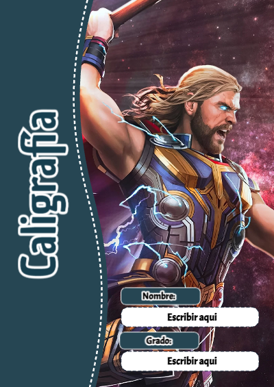 Portada de Avengers de Caligrafía Editable para Imprimir Gratis