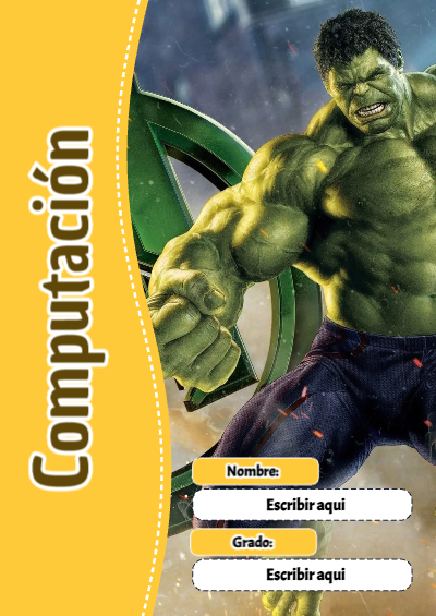 Portada de Avengers de Computación Editable para Imprimir Gratis