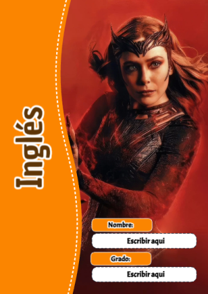 Portada de Avengers de Inglés para cuaderno lista para imprimir en A4 - disponible para descarga gratuita