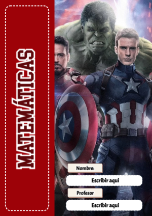 Portada de Avengers de Matemáticas para cuaderno con estilo creativo - versión premium para imprimir