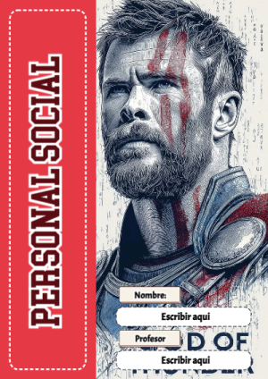 Portada de Avengers de Personal Social para cuaderno fácil de imprimir - perfecto para organizar tus apuntes