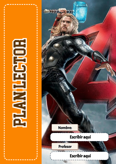 Portada de Avengers de Plan Lector para cuaderno personalizada para imprimir - estilo único para estudiantes