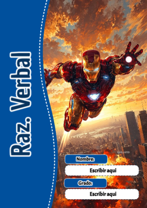 Portada de Avengers de Raz. Verbal para cuaderno escolar para imprimir gratis - ideal para cuadernos de espiral