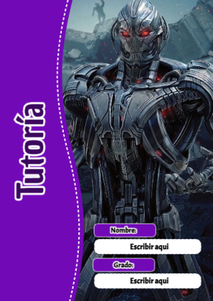 Portada de Avengers de Tutoría para cuaderno en tamaño A4 - creación especial de Mini Canva
