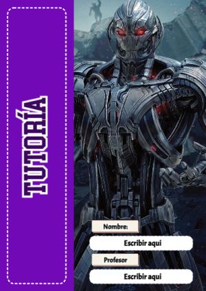 Portada de Avengers de Tutoría para cuaderno llamativa y bonita - ideal para el nuevo año escolar