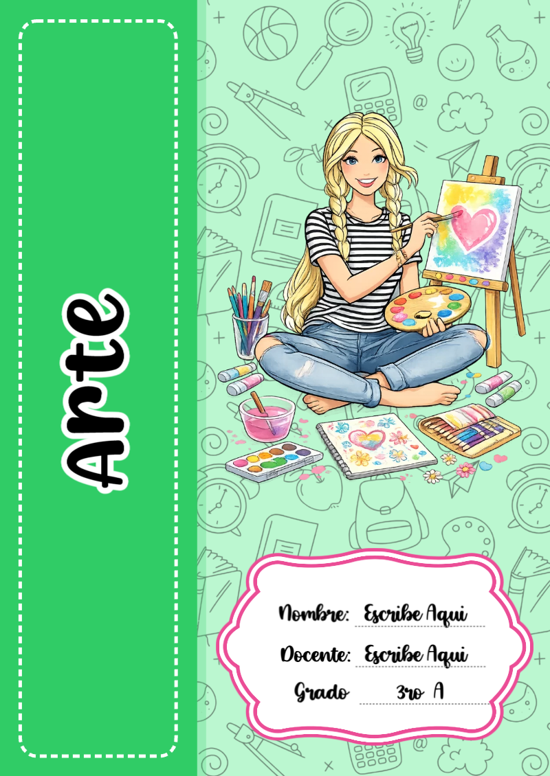 Portada de Barbie de Arte Editable para Imprimir Gratis