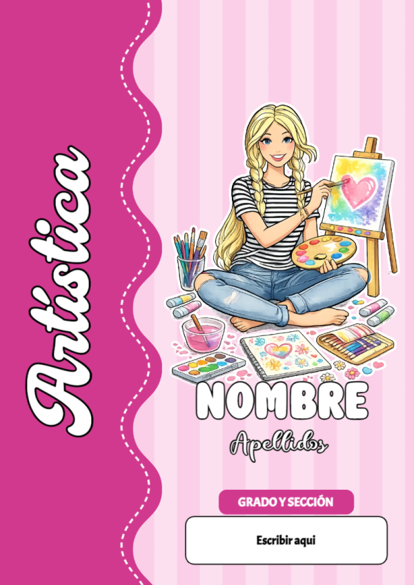 Portada de Barbie de Artística para cuaderno en tamaño A4 - ideal para el nuevo año escolar