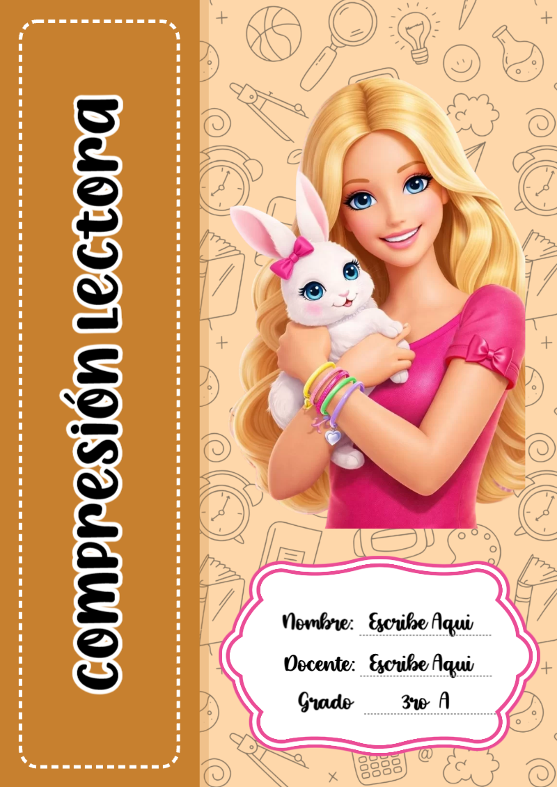 Compresion Portada de Barbie de Compresión Lectora Editable para Imprimir Gratis ...