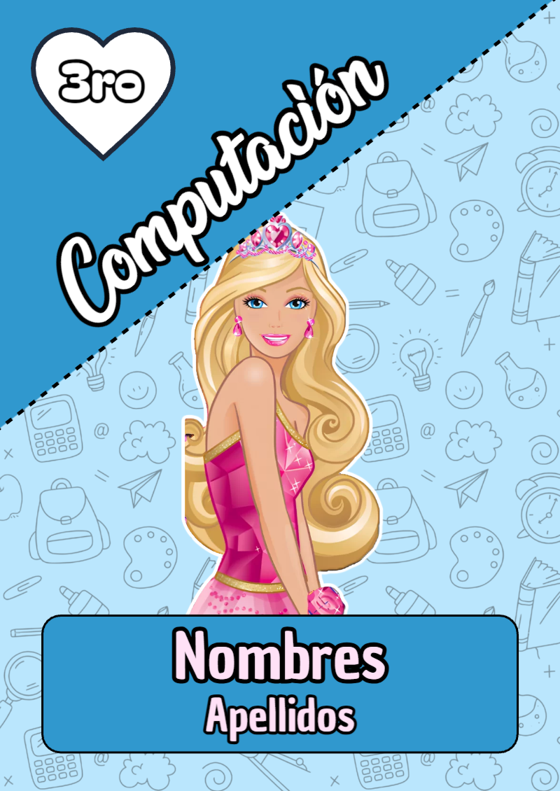 Portada de Barbie de Computación para cuaderno para estudiantes - perfecto para organizar tus apuntes