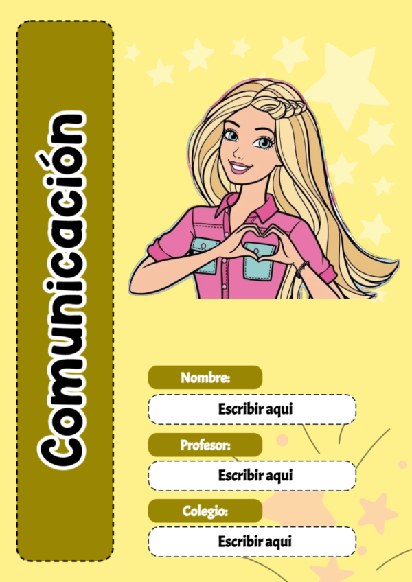 Portada de Barbie de Comunicación para cuaderno para niños de primaria - para todas las edades y grados