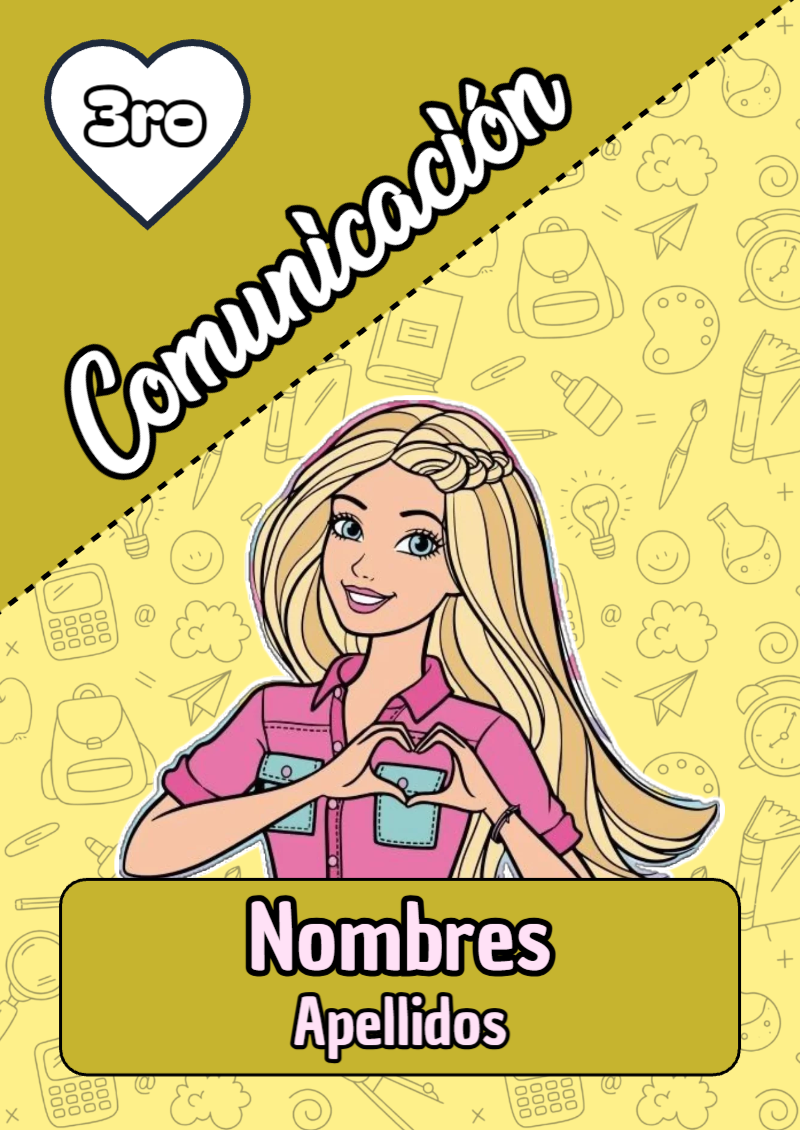 Portada de Barbie de Comunicación Editable para Imprimir Gratis