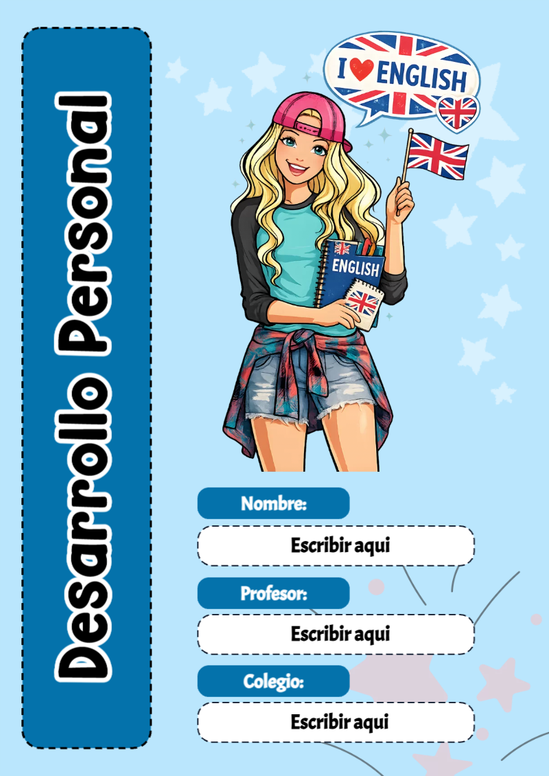 Portada de Barbie de Desarrollo Personal Editable para Imprimir Gratis