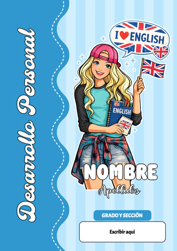 Portada de Barbie de Desarrollo Personal para cuaderno escolar para imprimir gratis - para todas las edades y grados