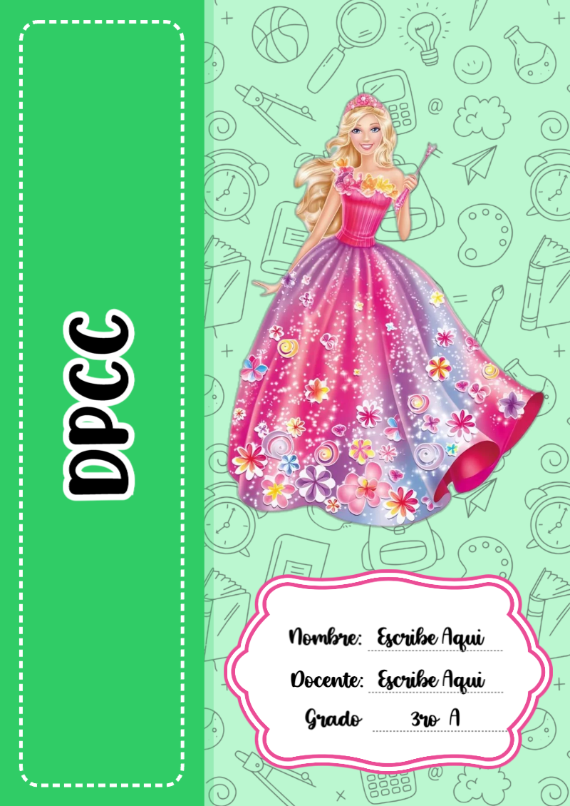 Portada de Barbie de DPCC Editable para Imprimir Gratis