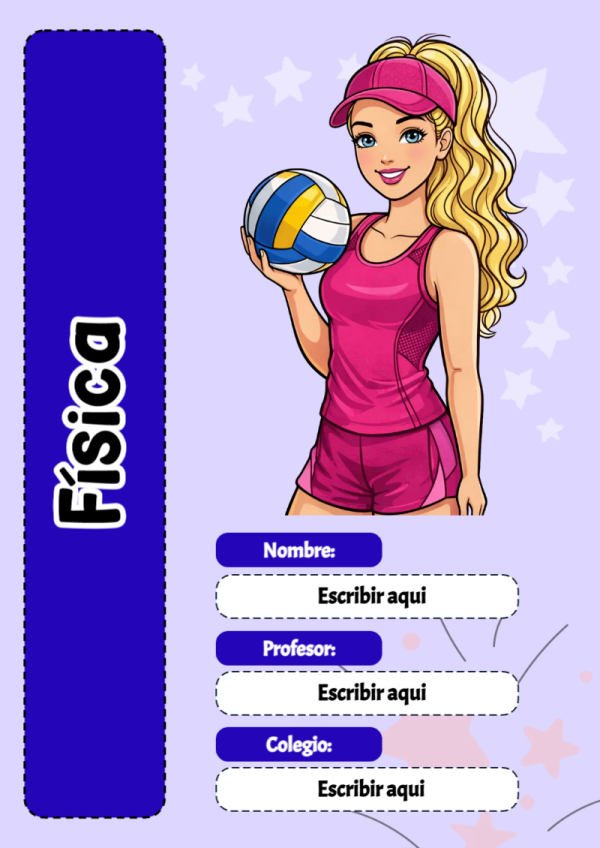 Portada de Barbie de Física para cuaderno escolar creativa - para todas las edades y grados