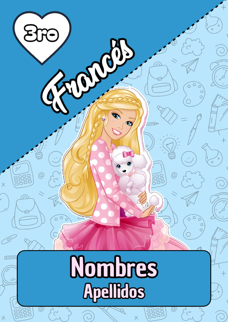 Portada de Barbie de Francés Editable para Imprimir Gratis