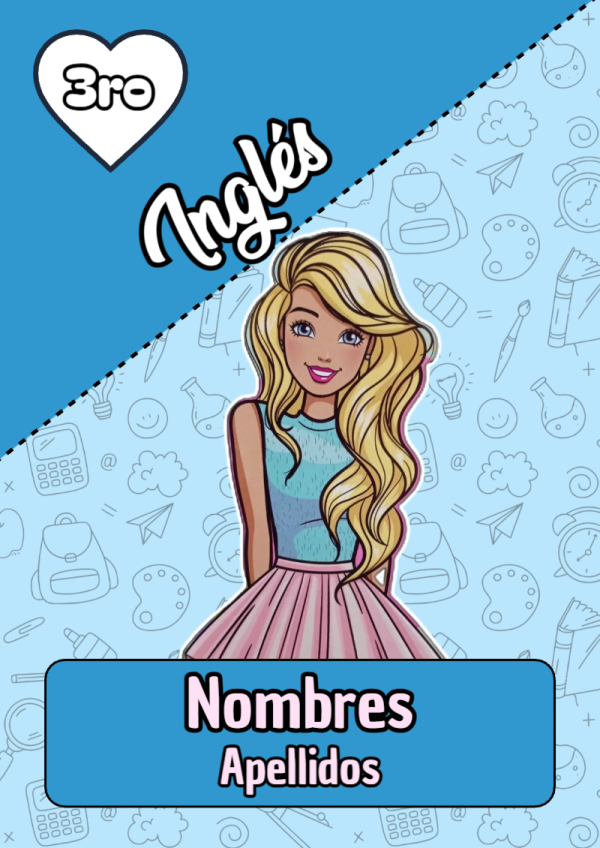Portada de Barbie de Inglés para cuaderno para primaria - para todas las edades y grados