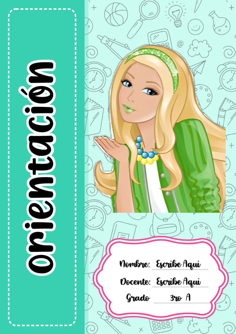 Portada de Barbie de Orientación Editable para Imprimir Gratis