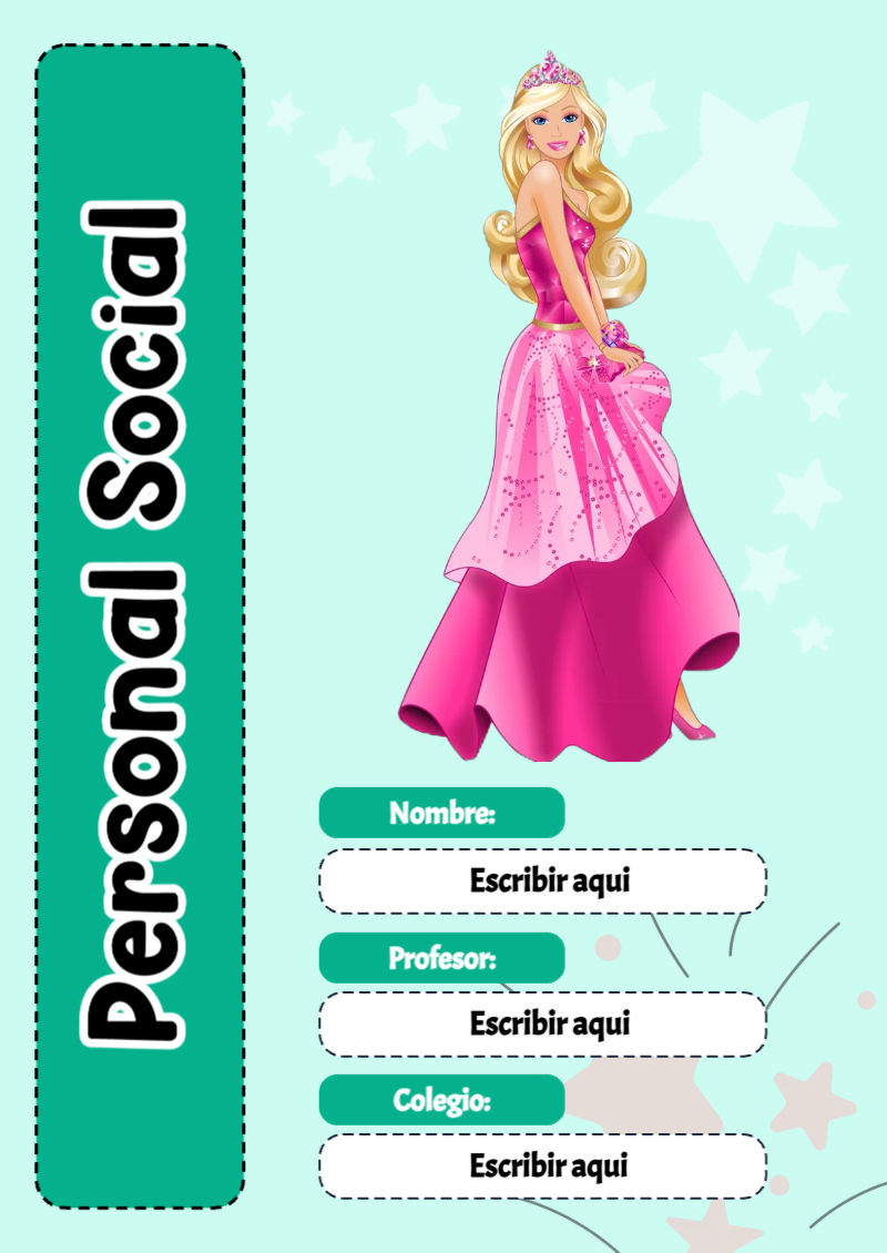Portada de Barbie de Personal Social Editable para Imprimir Gratis
