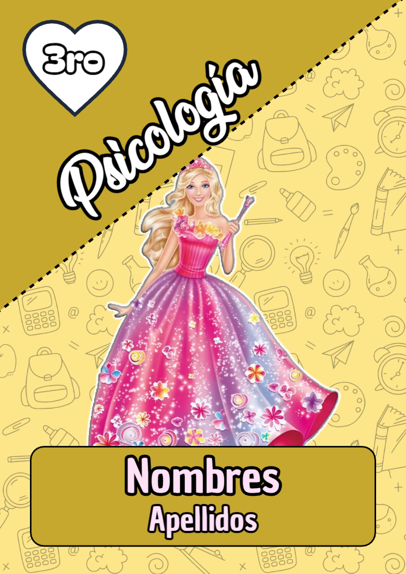 Portada de Barbie de Psicología Editable para Imprimir Gratis