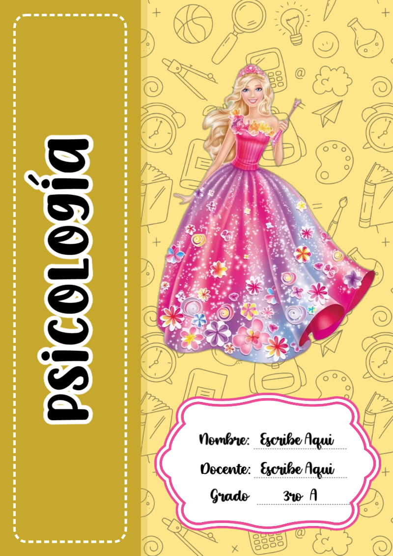 Portada de Barbie de Psicología Editable para Imprimir Gratis