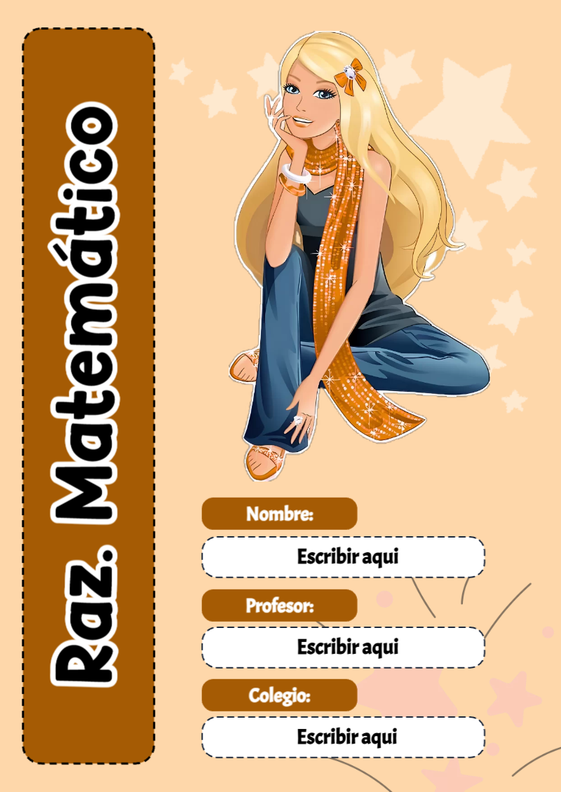 Portada de Barbie de Raz. Matemático para cuaderno para estudiantes - para el regreso a clases