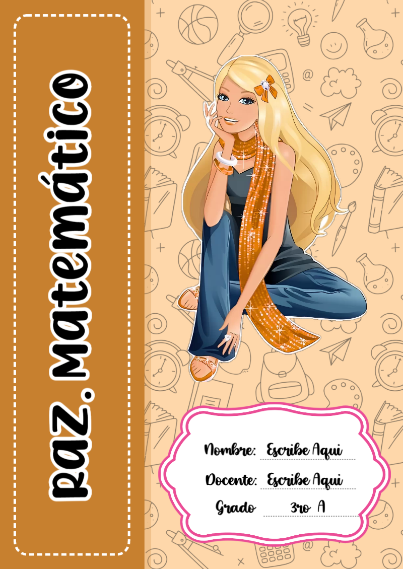 Portada de Barbie de Raz. Matemático Editable para Imprimir Gratis