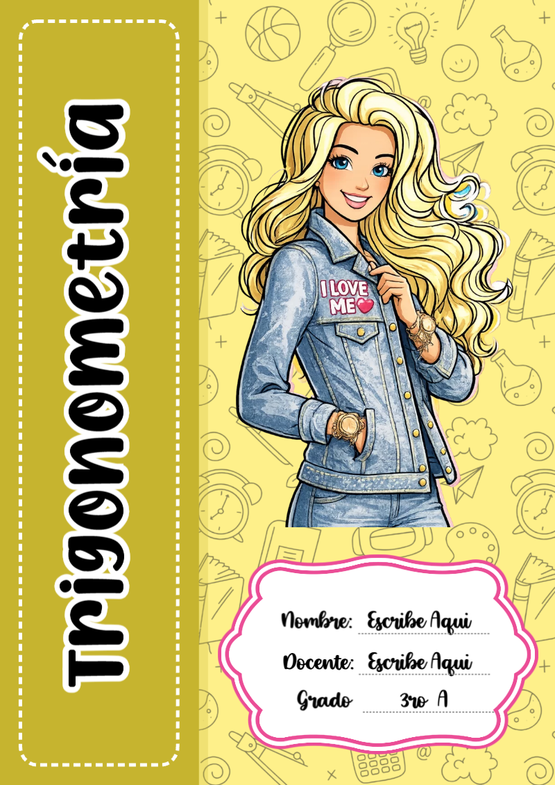 Portada de Barbie de Trigonometría Editable para Imprimir Gratis