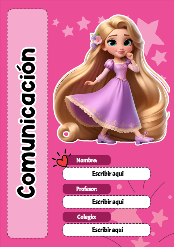Portada de bases de Comunicación para cuaderno para primaria - diseño escolar moderno