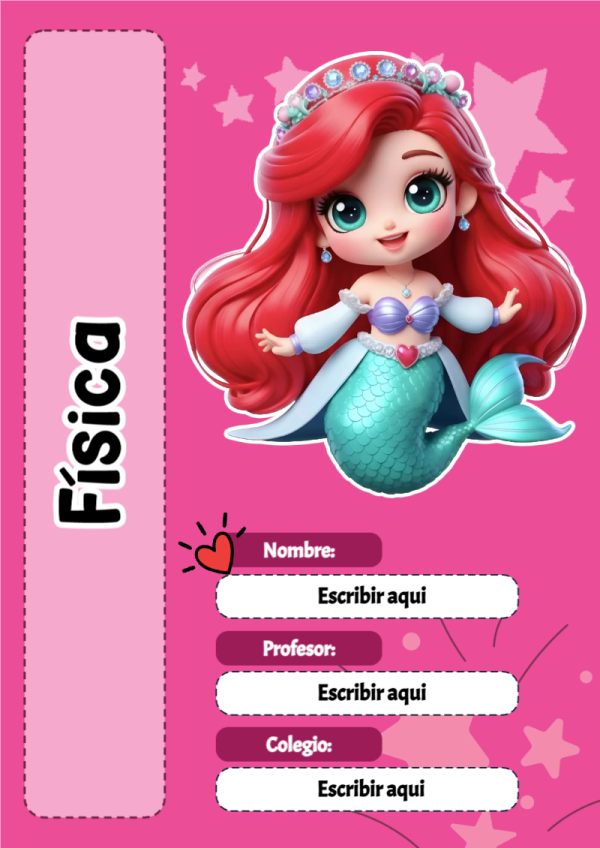 Portada de bases de Física para cuaderno lista para imprimir en A4 - creación especial de Mini Canva