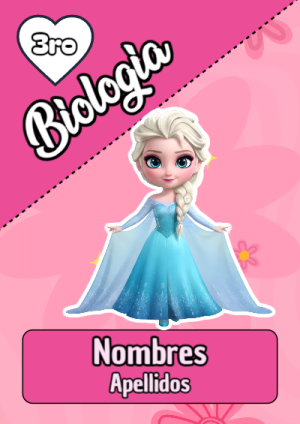 Portada de biologia con princesas de disney para cuaderno para niños de primaria - para todas las edades y grados