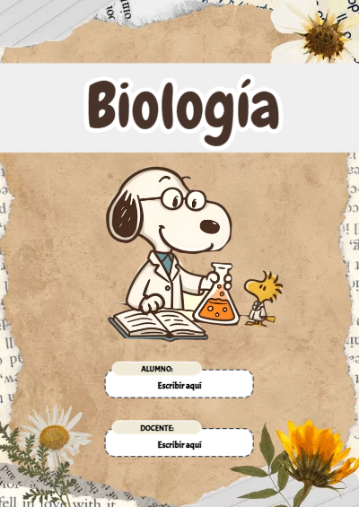 Portada de BIOLOGIA Editable para Imprimir Gratis