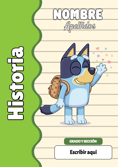 Portada de Bluey de Historia Editable para Imprimir Gratis