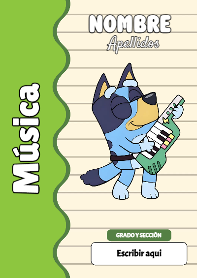 Portada de Bluey de Música Editable para Imprimir Gratis