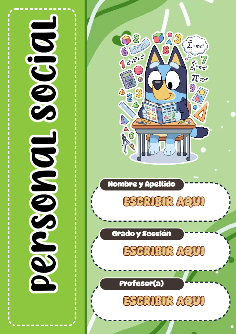Portada de Bluey de Personal Social Editable para Imprimir Gratis