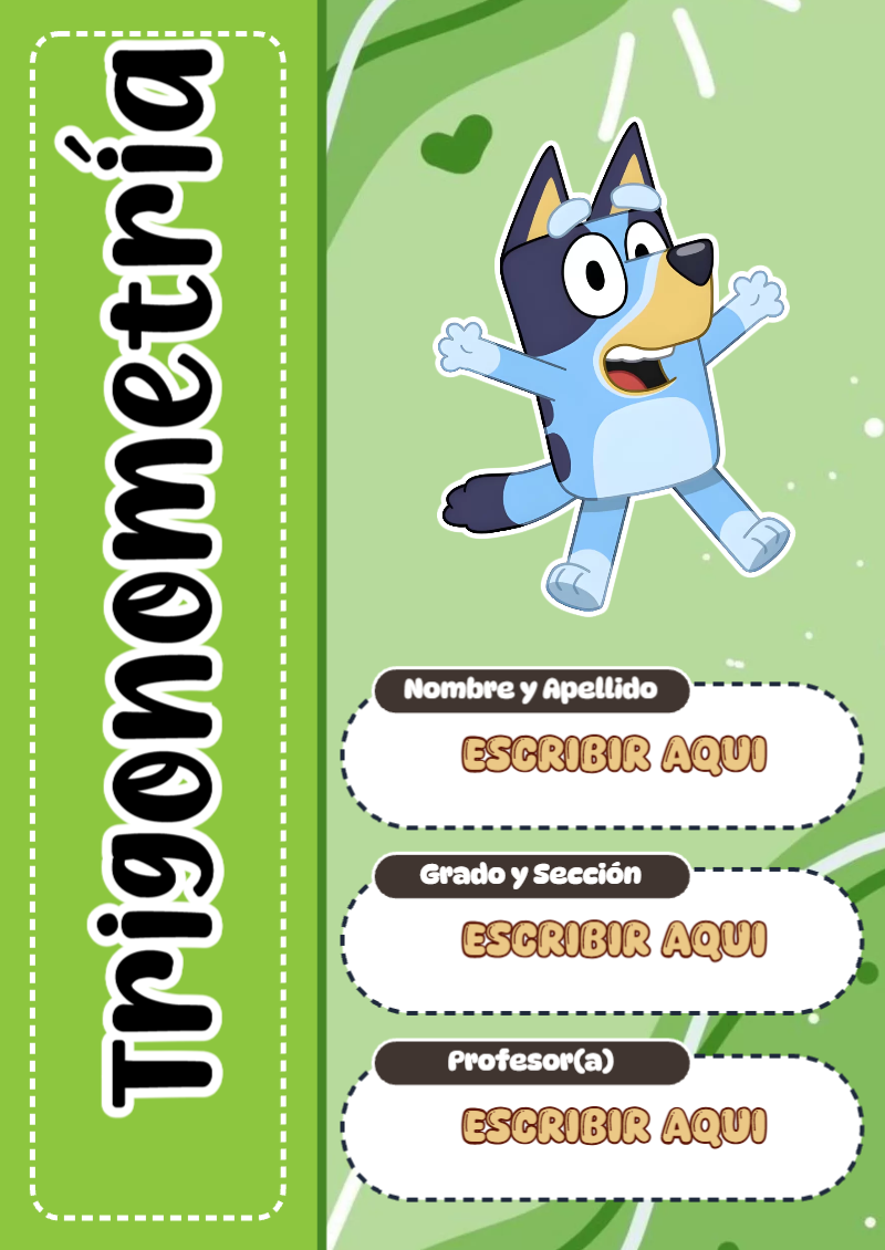 Portada de Bluey de Trigonometría Editable para Imprimir Gratis