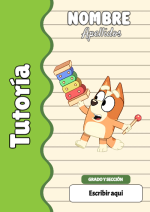 Portada de Bluey de Tutoría para cuaderno fácil de imprimir - estilo único para estudiantes